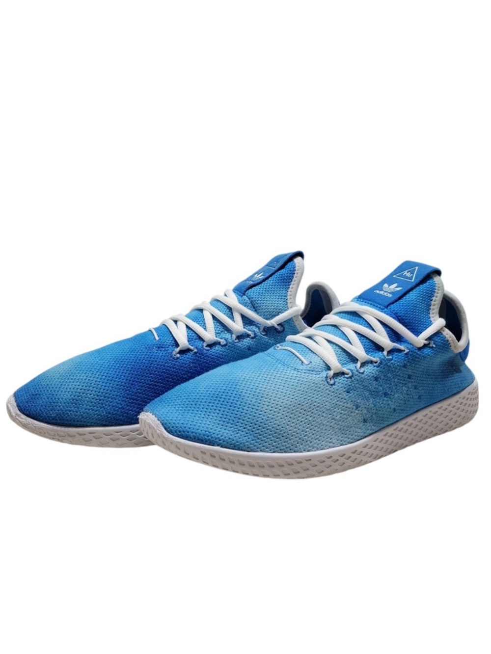 Adidas Tennis HU Holi X Pharrell Bright Men’s Blue Knit Sneakers Size:(10)